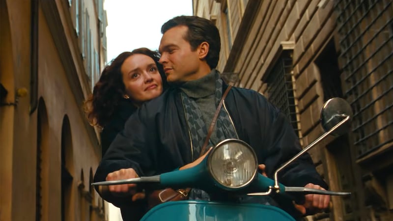 Olivia Cooke and Alden Ehrenreich in A Talent for Murder.