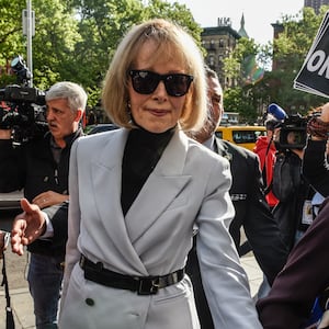 E. Jean Carroll at the court house.