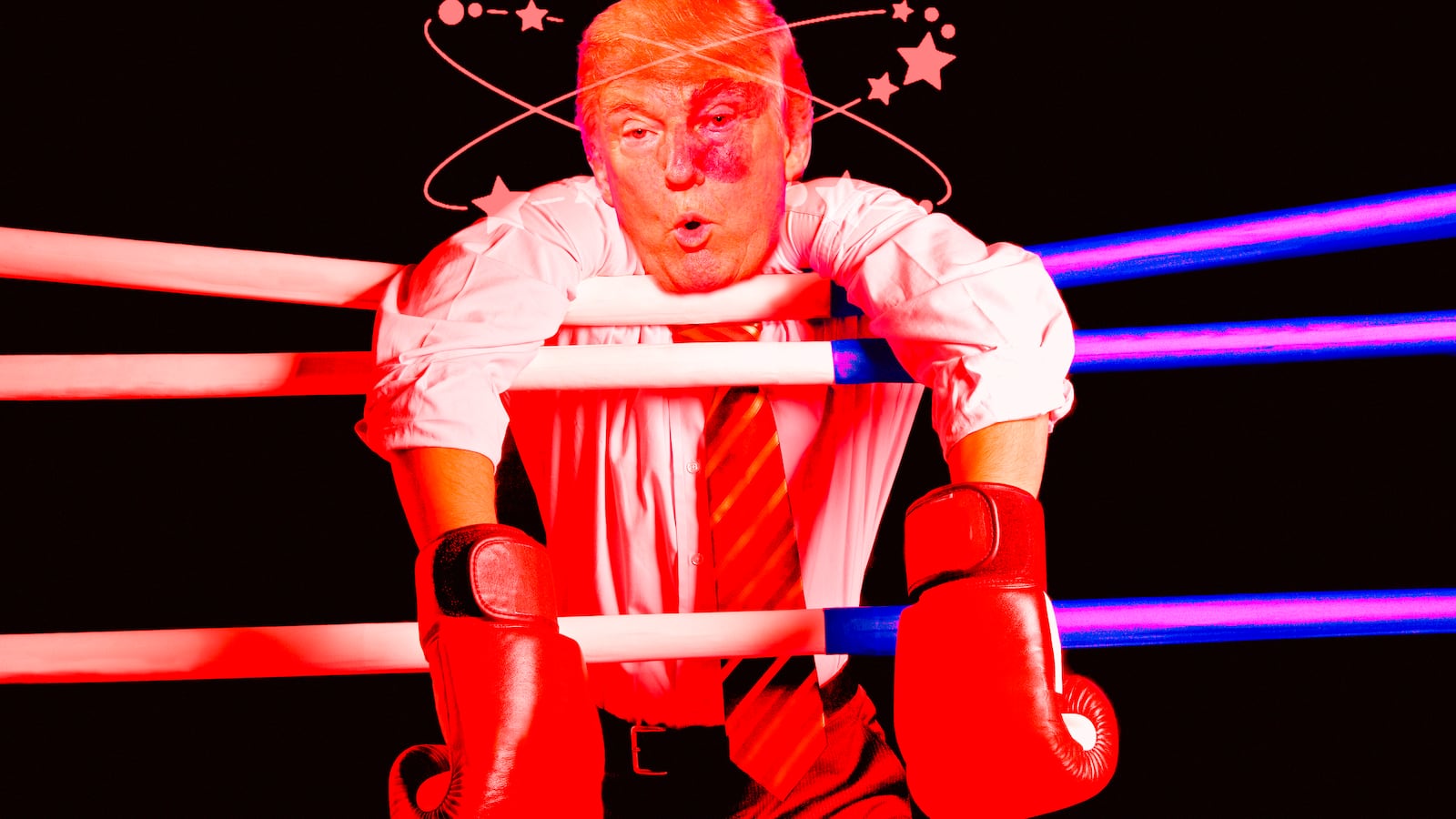 Donald Trump boxing photo illustration