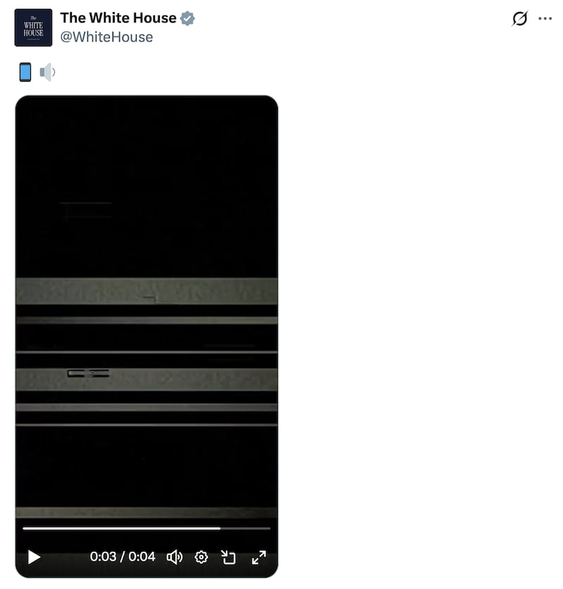 The White House's social media video posted on Wednesday evening.