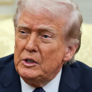 U.S. President Donald Trump speaks as he meets with German Chancellor Friedrich Merz (not pictured) in the Oval Office at the White House in Washington, D.C., U.S., March 3, 2026. REUTERS/Jonathan Ernst
