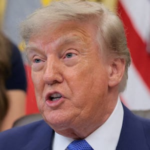 U.S. President Donald Trump speaks during an event to sign an executive order regarding vaccine flexibility, in the Oval Office at the White House in Washington, D.C., U.S., August 10, 2026.