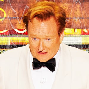 A photo illustration of Conan O'Brien hosting during the 98th Academy Awards.