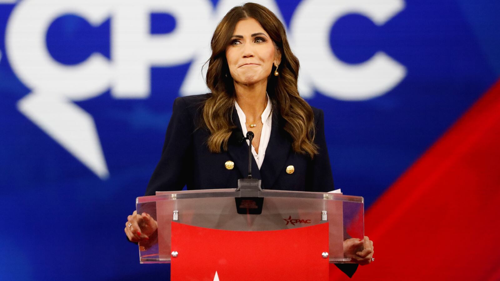South Dakota Governor Kristi Noem attends the Conservative Political Action Conference (CPAC) in Orlando, Florida, U.S. February 25, 2022.