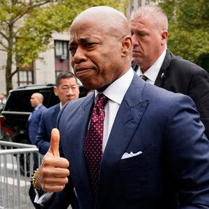 New York City Mayor Eric Adams arrives for his arraignment outside Manhattan Federal Court on Friday, Sept. 27, 2024 in Manhattan, New York.