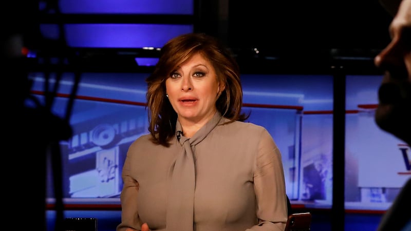 Host Maria Bartiromo prepares for a taping of her show 'Wall Street Week' on Fox Business Network in New York, U.S., March 23, 2018. REUTERS/Brendan McDermid