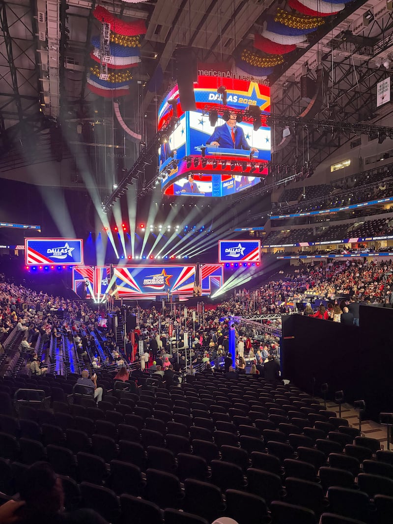 The first round of convention speakers were forced to walk out to a largely empty room.
