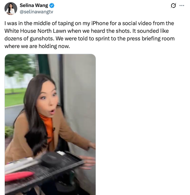 Selina Wang's post about the White House shooting.