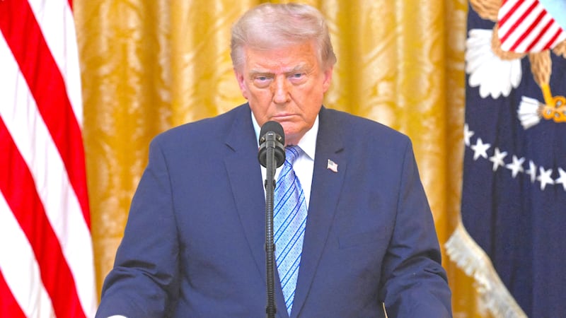 U.S. President Donald Trump speaks about election security during an address to the nation from the East Room of the White House in Washington, D.C., U.S., July 16, 2026.