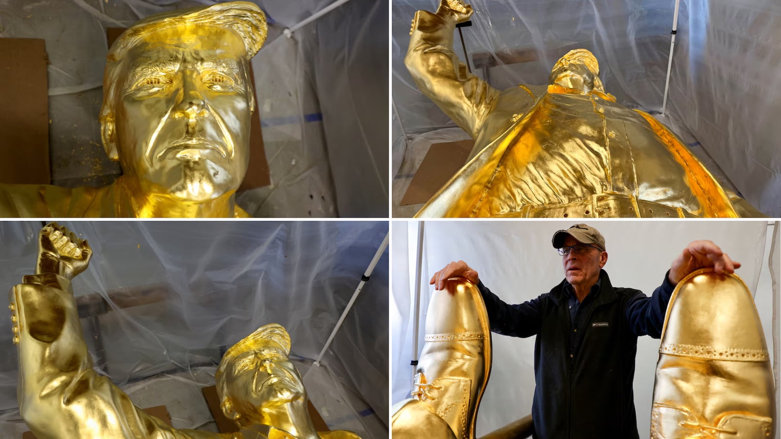 Trump gold statue