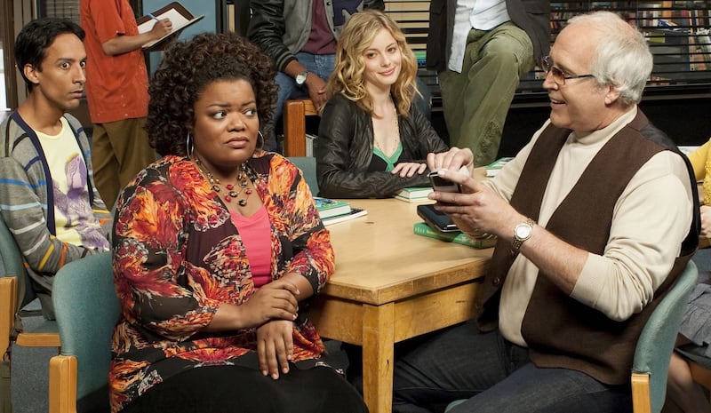 Yvette Nicole Brown and Chevy Chase on “Community.”