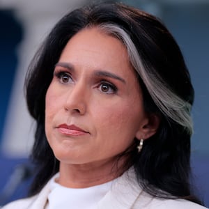 WASHINGTON, DC - JULY 23: White House Director of National Intelligence Tulsi Gabbard talks to reporters in the Brady Press Briefing Room at the White House on July 23, 2025 in Washington, DC. Gabbard released a 2017 report from the House Permanent Committee on Intelligence that she says undermines the conclusion of intelligence agencies during the Obama administration that Russia favored the election of Donald J. Trump in 2016.   (Photo by Chip Somodevilla/Getty Images)