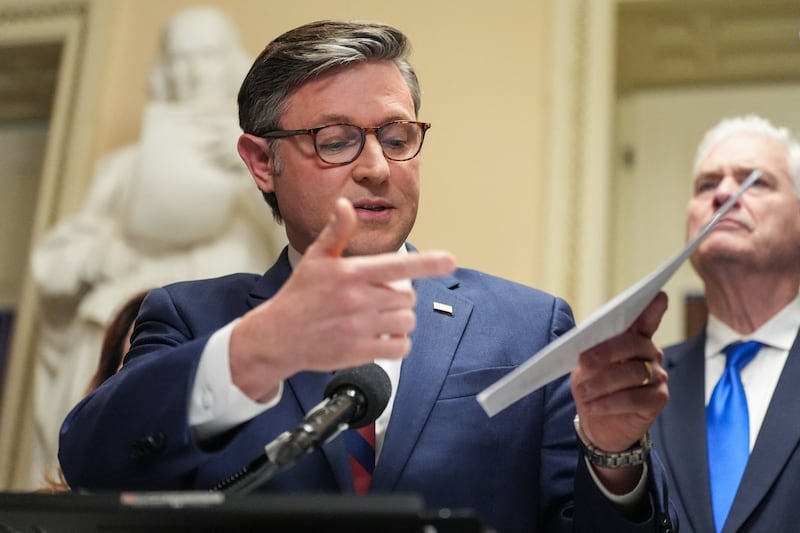 House Speaker Mike Johnson slammed the Senate bill to fund DHS except ICE and CBP as a "joke" and said the House would not vote on it on Friday as the partial government shutdown continues.