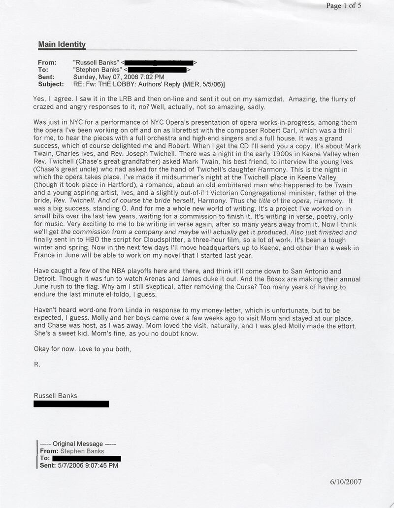 galleries/2012/10/11/sincerely-rare-emails-and-letters-of-russell-banks-denis-johnson-norman-mailer-more-photos/letter-writing-banks-2006_dz0v28