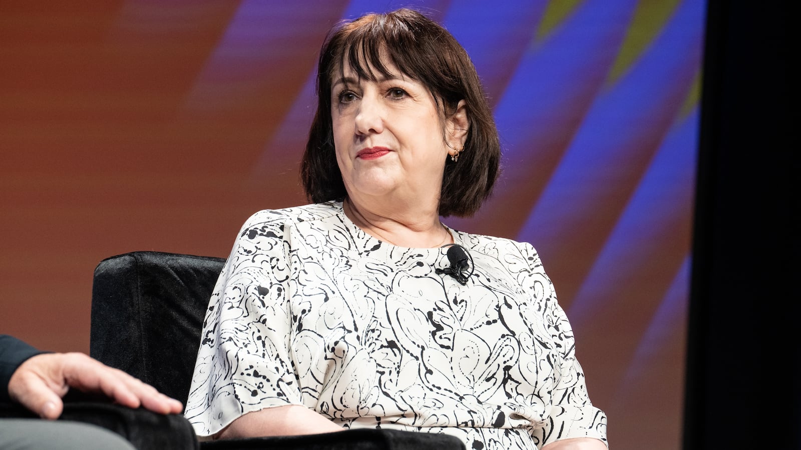 Gillian Gilbert speaks onstage