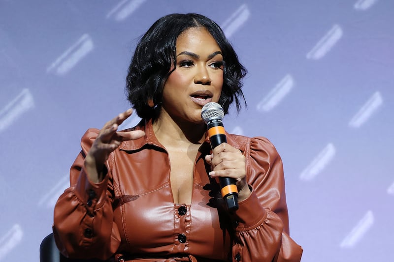 HOUSTON, TEXAS - OCTOBER 29: Tiffany Cross speaks onstage during AfroTech Conference 2025 at George R. Brown Convention Center on October 29, 2025 in Houston, Texas. (Photo by Rick Kern/Getty Images for AfroTech)