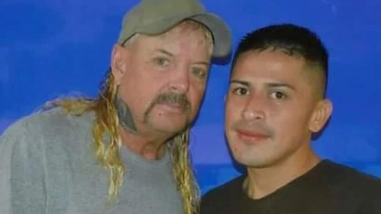 Joe Exotic poses with his fiancee Jorge Marquez in an undated photo.