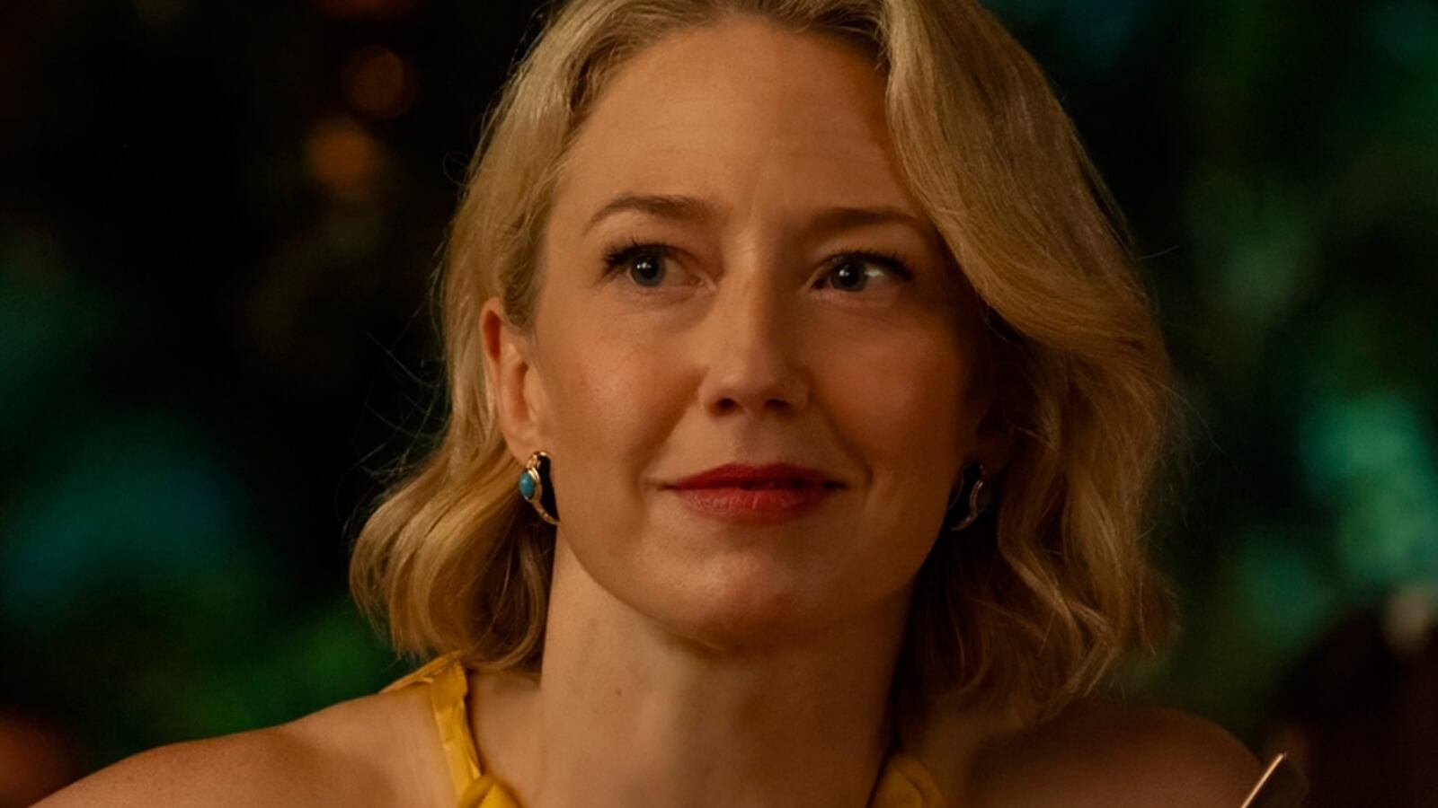 Carrie Coon as her character Laurie Duffy in White Lotus