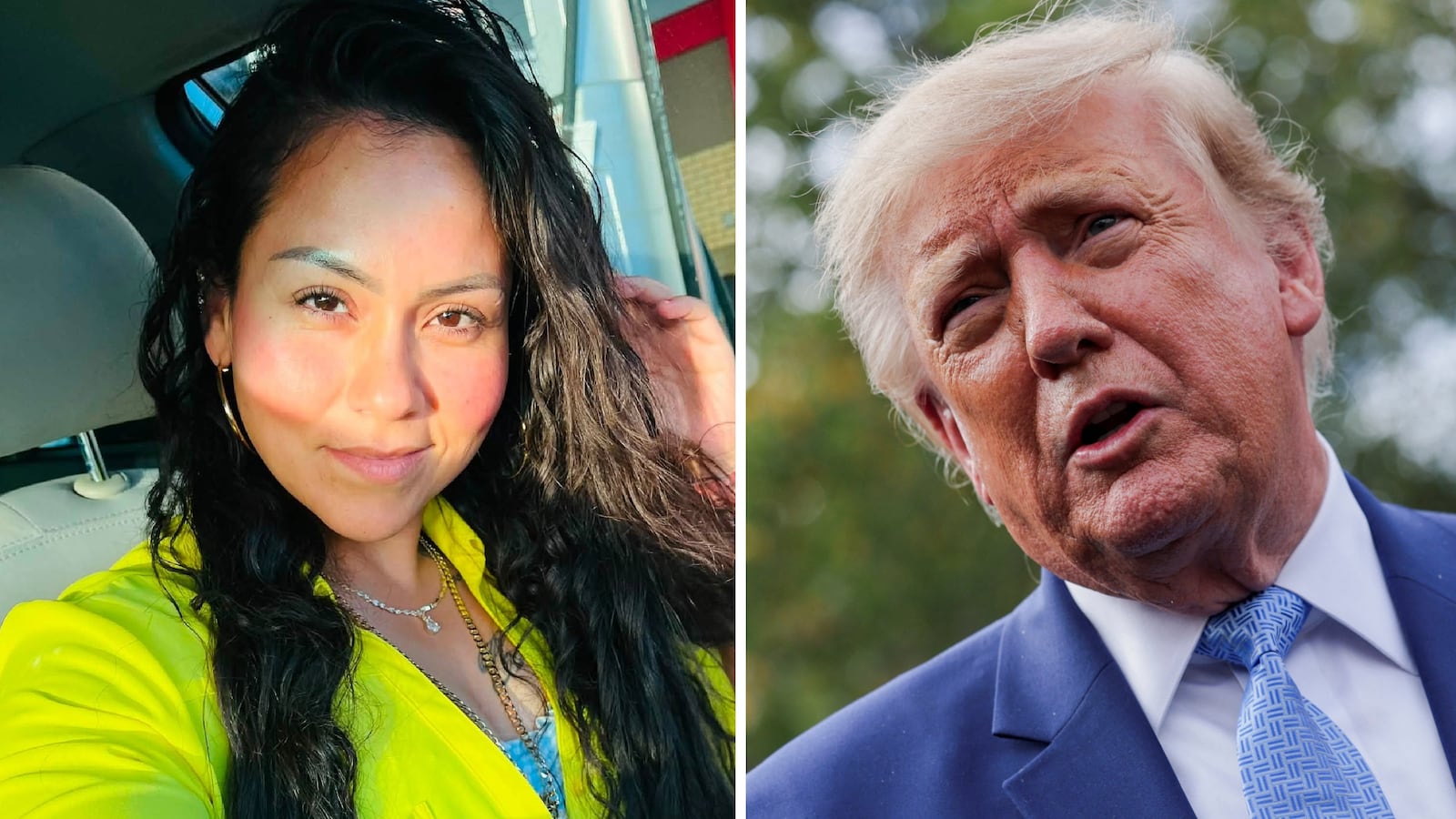 Jessica Cantu Vuittonet and Donald Trump.