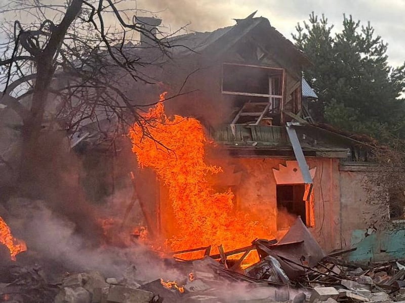 A damaged private house following a Ukrainian drone attack, according to regional authorities, in the course of the Russia-Ukraine conflict, in the settlement of Pionerskii, Moscow region, Russia, in this handout image released on July 13, 2026. Tatyana Vitusheva, Head of the Istra Municipal District/Handout via REUTERS ATTENTION EDITORS - THIS IMAGE WAS PROVIDED BY A THIRD PARTY. NO RESALES. NO ARCHIVES. MANDATORY CREDIT. BEST QUALITY AVAILABLE