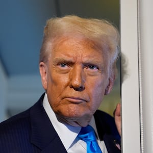 Donald Trump aboard Air Force One