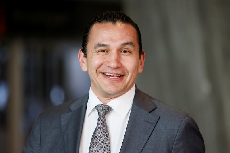 Manitoba Premier Wab Kinew speaks to journalists before a meeting with federal, provincial and territorial leaders at the Canadian War Museum in Ottawa, Ontario, Canada March 21, 2025. REUTERS/Blair Gable
