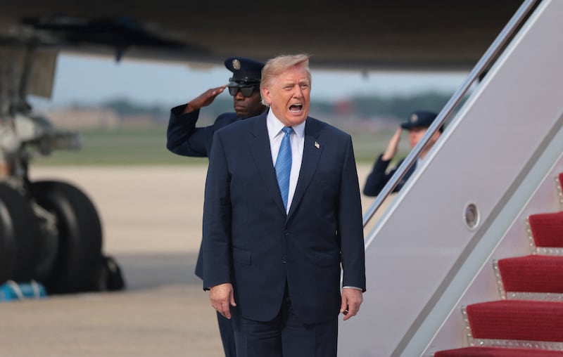 Donald Trump at Joint Base Andrews, Maryland.