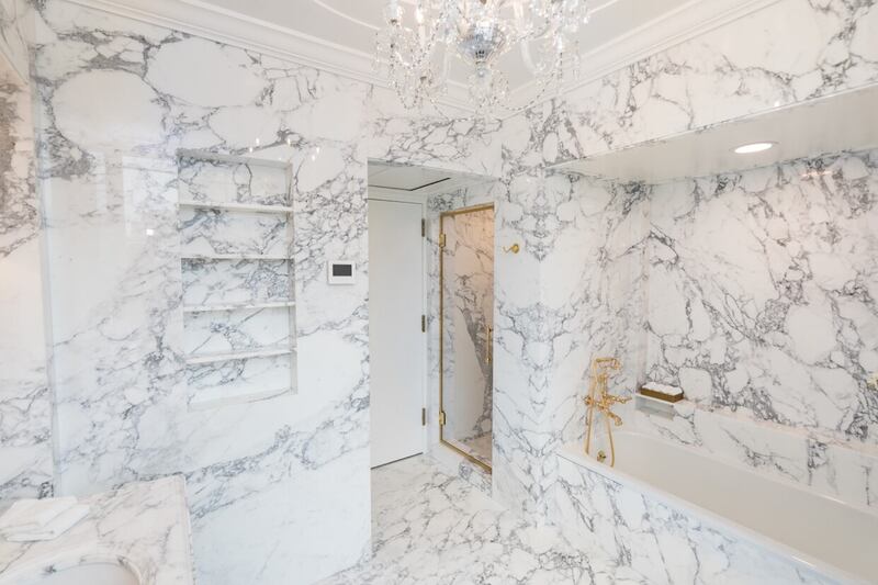 President Trump shared photos of the renovation he made to the bathroom in the Lincoln bedroom, changing it to all marble.