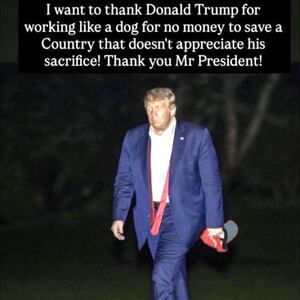 The meme shared by Donald Trump, which is at odds with reality.