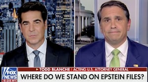 Jesse Watters interviews Todd Blanche on Fox News.