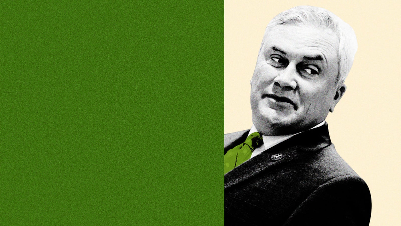 An illustration including a photo of James Comer