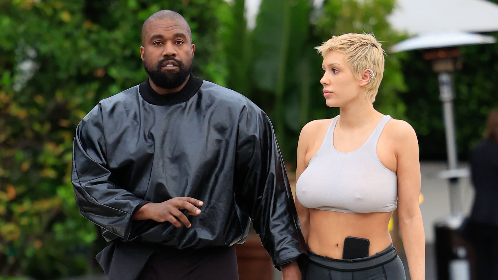 Kanye West and Bianca Censori are seen on May 13, 2023 in Los Angeles, California.