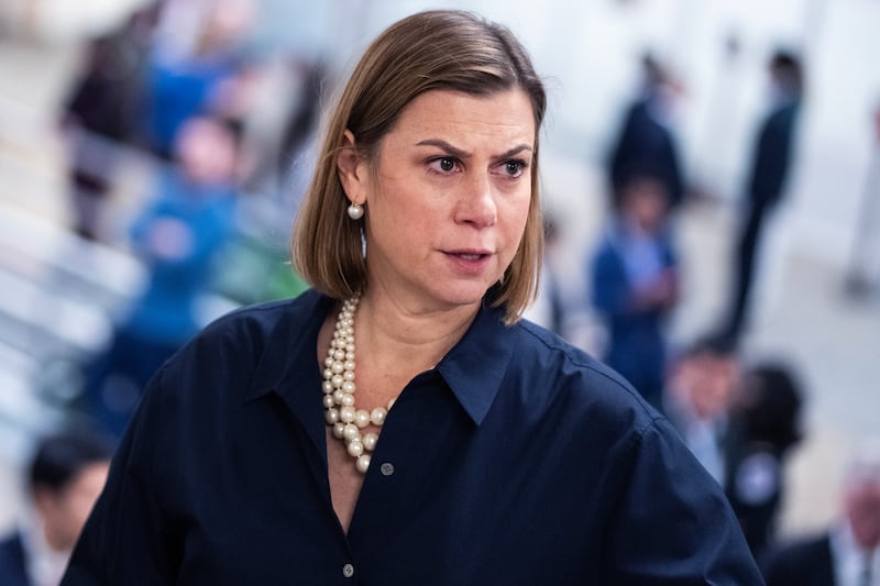 Sen. Elissa Slotkin, D-Mich., is seen during votes in the U.S. Capitol on Thursday, October 23, 2025.