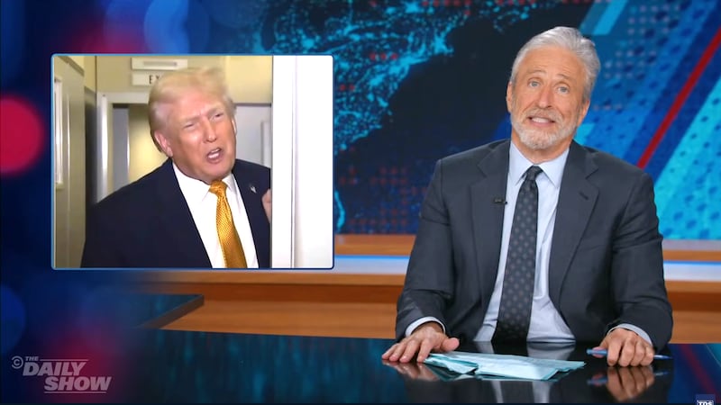 The Daily Show, Jon Stewart reacting to Trump.