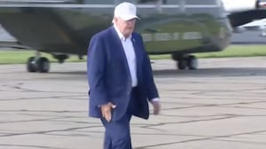 Donald Trump slaps his thigh, sparking health fears.