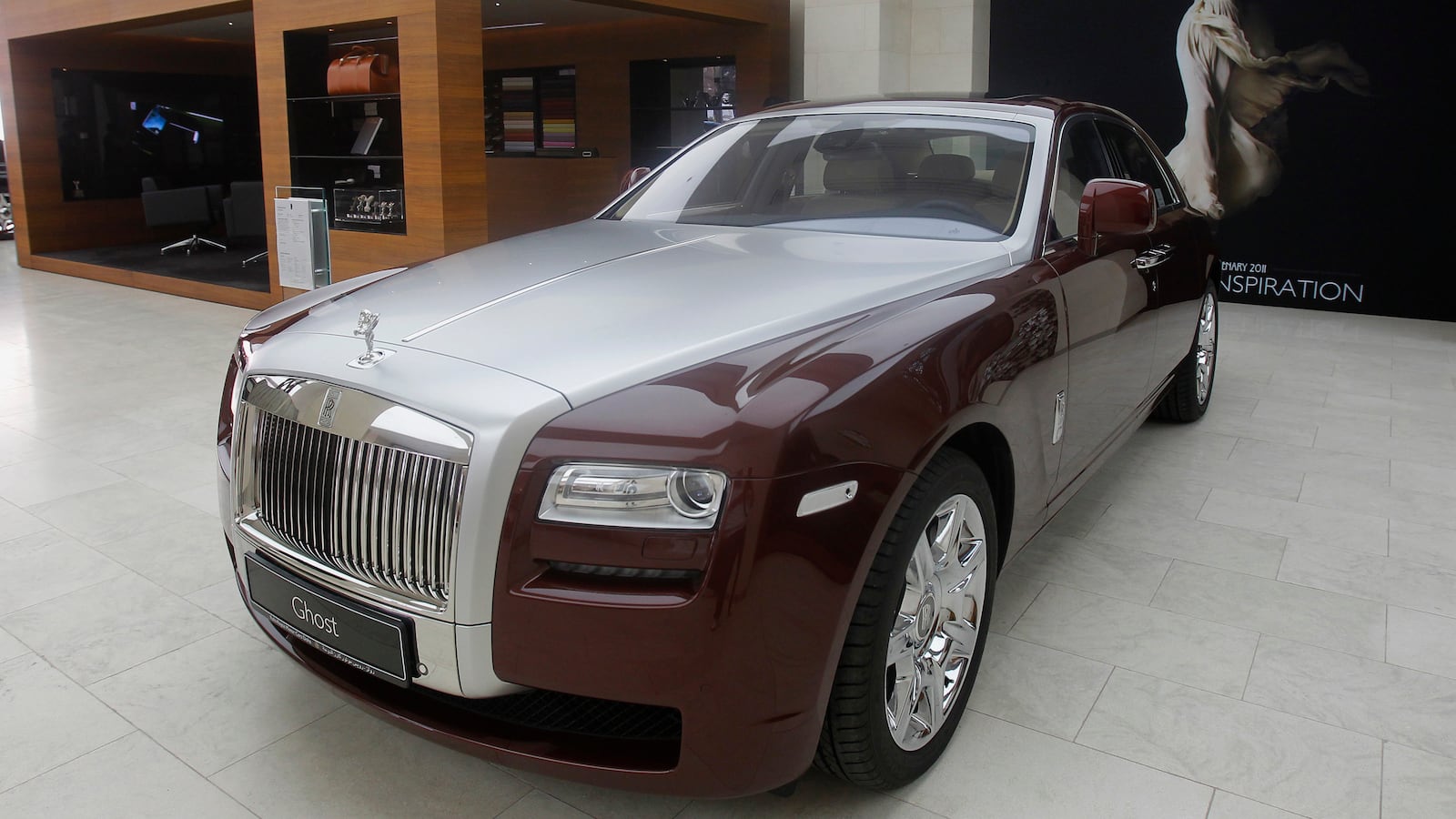 A Rolls-Royce Ghost car is on display at a Rolls-Royce showroom in Doha, Jan. 10, 2012.