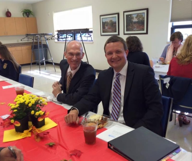 McConnell staffers Terry Carmack, left, and Ethan Witt in 2016.