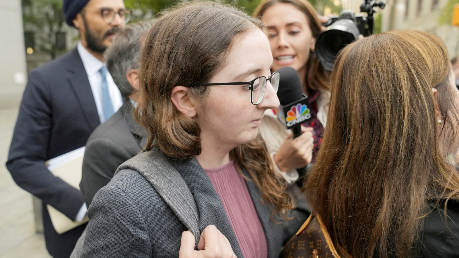 Caroline Ellison departs the trial of former FTX Chief Executive Sam Bankman-Fried.