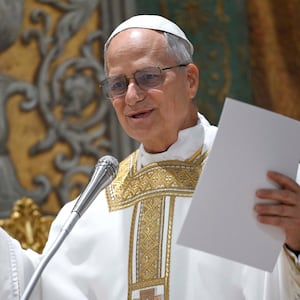 VATICAN CITY, VATICAN - MAY 09: (EDITOR NOTE: STRICTLY EDITORIAL USE ONLY - NO MERCHANDISING). American Cardinal Robert Francis Prevost presides over his first Holy Mass  as Pope Leo XIV with cardinals in the Sistine Chapel at the conclusion of the Conclave on May 09, 2025 in  Vatican City, Vatican. White smoke was seen over the Vatican early yesterday evening as the Conclave elected the American Cardinal Robert Francis Prevost as the 267th Pontiff. The moderate from Chicago and a close friend of Pope Francis will be known as Pope Leo XIV. (Photo by Simone Risoluti - Vatican Media via Vatican Pool/Getty Images)