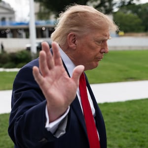 U.S. President Donald Trump waves to the media on the South Lawn of the White House on September 26, 2026 in Washington, DC.