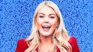 A photo illustration of Karoline Leavitt.