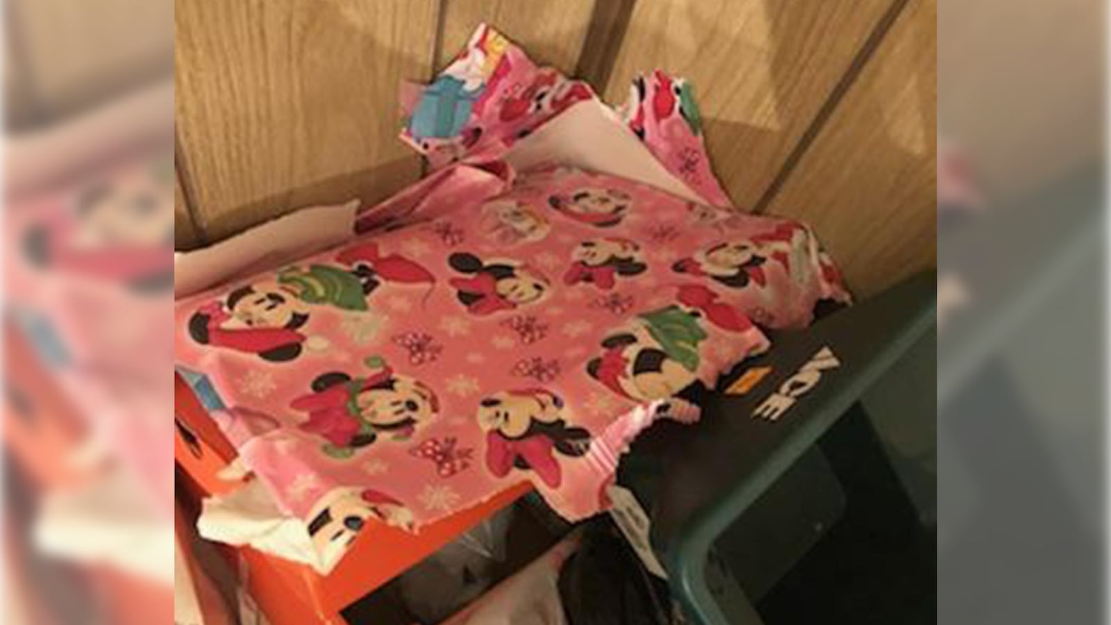 Cocaine disguised with Minnie Mouse wrapping paper
