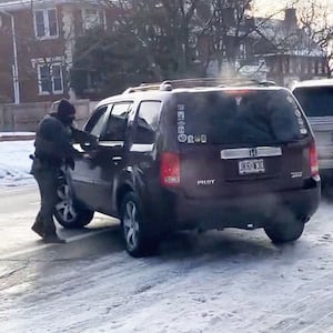 A screen grab from a video capturing the killing of Renee Good in Minnesota.