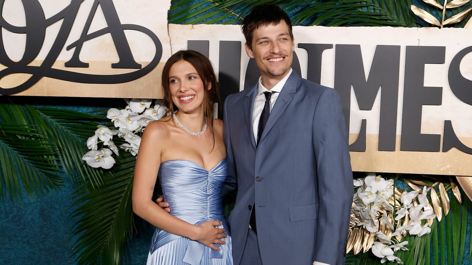 Millie Bobby Brown and Jake Bongiovi attend the world premiere of "Enola Holmes 3" at The Plaza Hotel on June 25, 2026 in New York City.