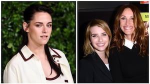 Kristen Stewart (left); Emma Roberts and Julia Roberts (right)