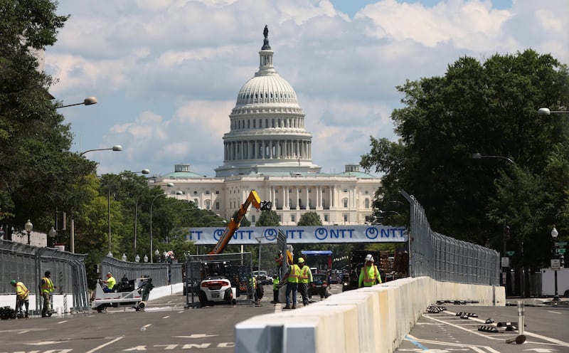 Trump's IndyCar preparation on the streets around the Capitol in DC.