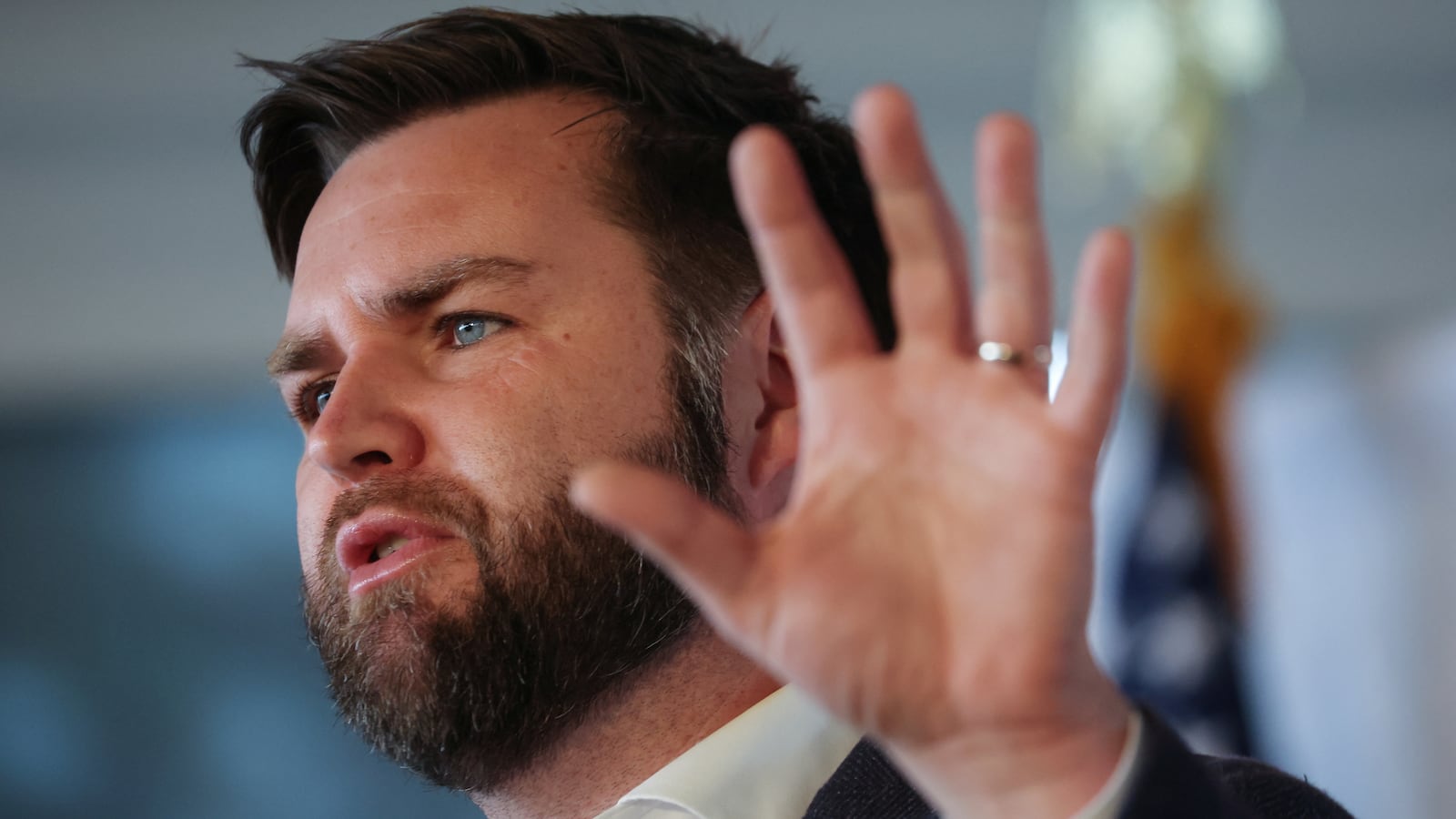 U.S. Senate Republican candidate J.D. Vance speaks during a campaign stop in Columbus, Ohio