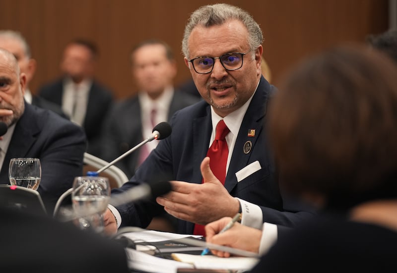 ANTALYA, TURKIYE - APRIL 18: U.S. Presidentâs Special Envoy for Africa and Arab Affairs, Massad Boulos, attends the ADF2026 Talks at the Antalya Diplomacy Forum in Antalya, Turkiye on April 18, 2026. World leaders and senior government officials convene in Turkiye from April 17 to 19 for the fifth edition of the Antalya Diplomacy Forum, a major international gathering in Antalya focused this year on managing global uncertainty. (Photo by Berkan Cetin/Anadolu via Getty Images)