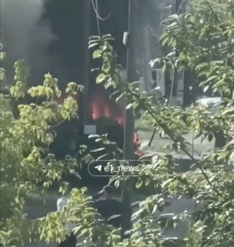 A video grab purporting to show the explosion.