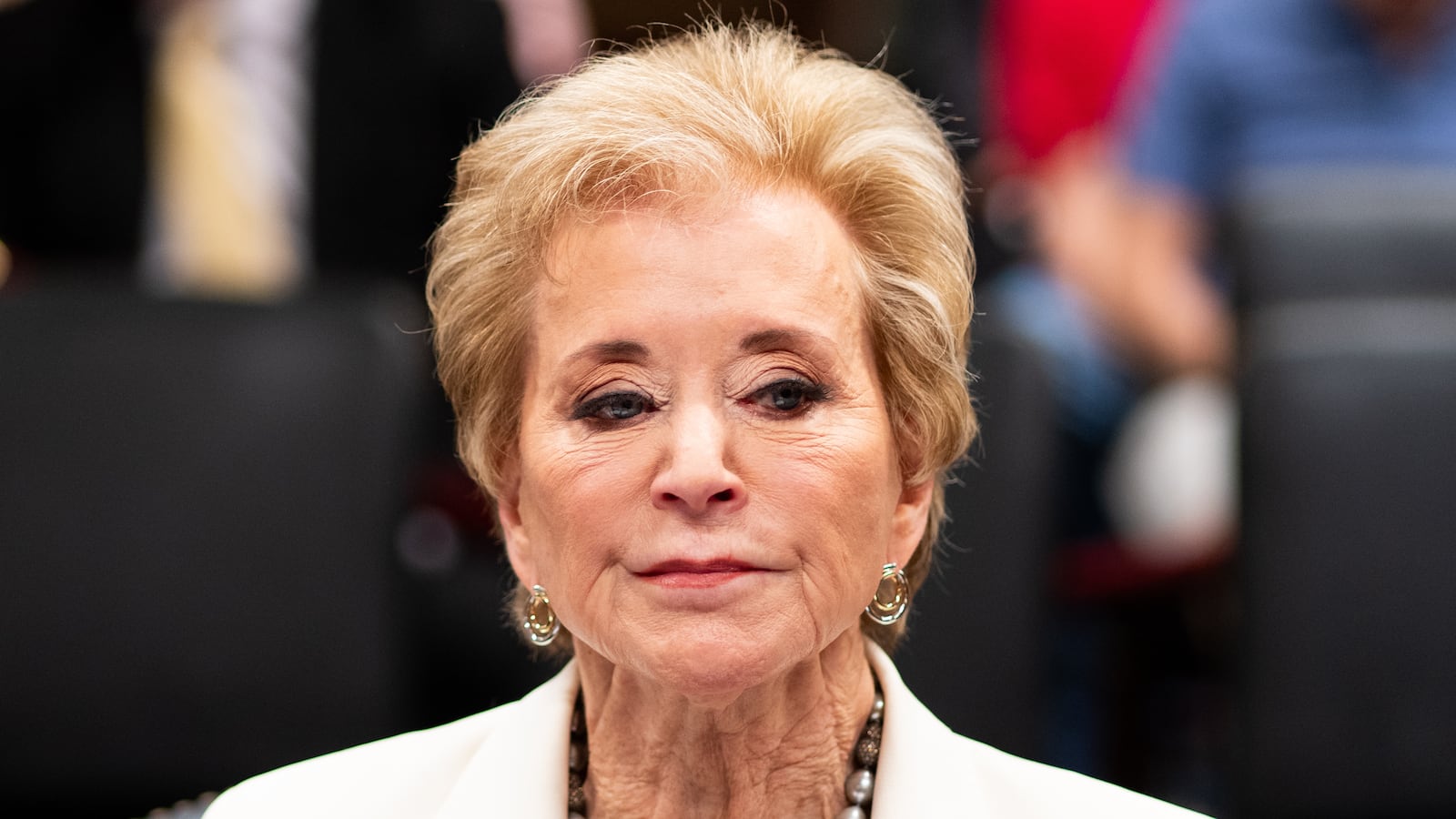 Secretary of Education Linda McMahon arrives to testify at the Senate Appropriations Labor, Health and Human Services, Education, and Related Agencies Subcommittee hearing on the fiscal year 2026 budget bequest for the Department of Education on Tuesday, June 3, 2025.